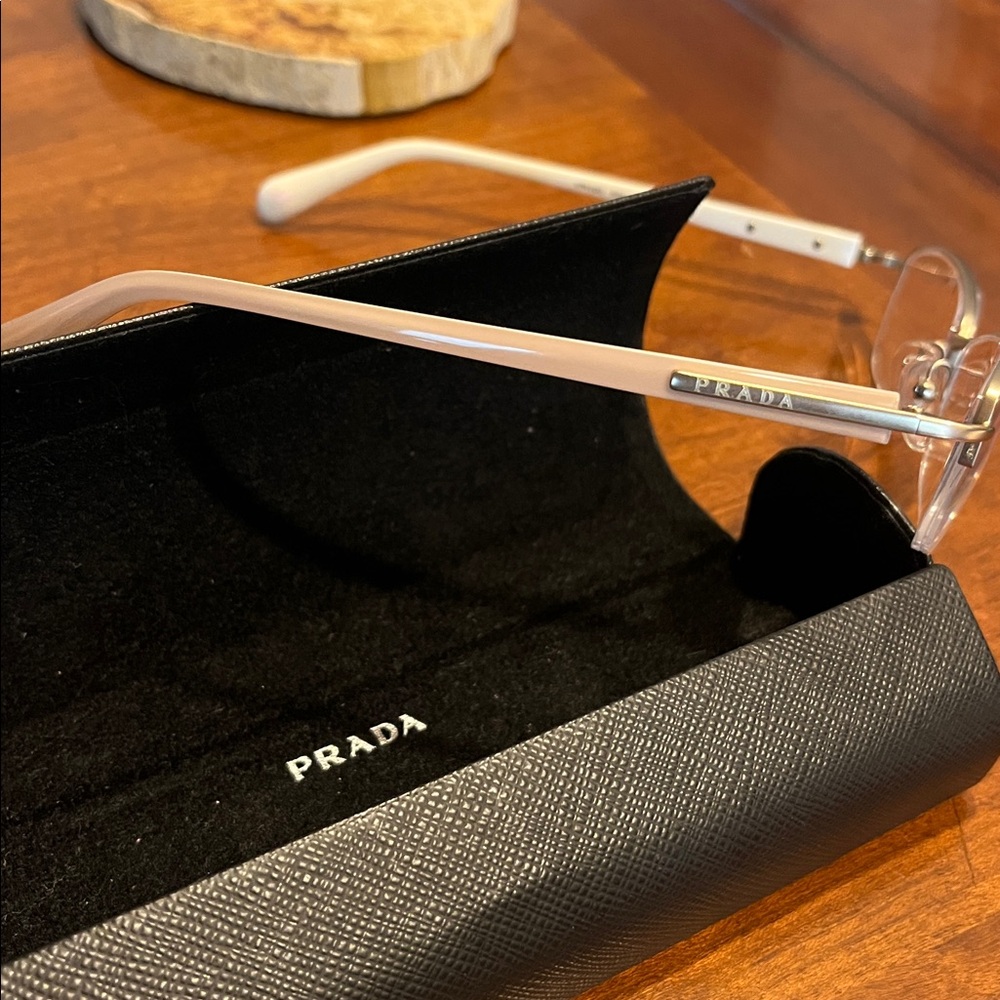 Prada Women's Rectangular Silver Gunmetal Frame E… - image 5